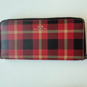 Coach Black and Red Checkered Wallet